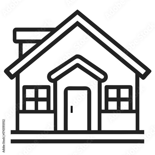 Modern home Silhouette vector