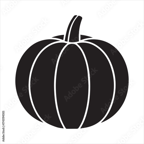 Silhouette of a pumpkin on transparent background