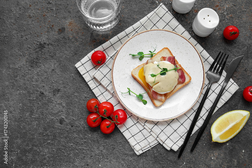 Plate of delicious egg Bene...