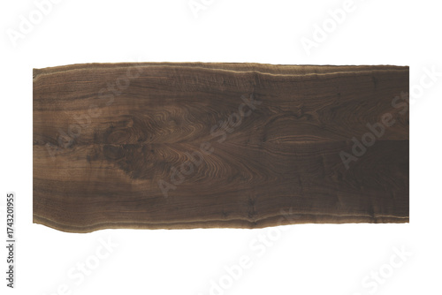 Bilde på lerret Close-up of a beautiful dark wood slab with natural edge.