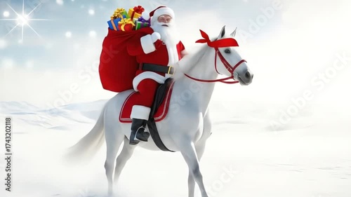 santa claus riding a horse