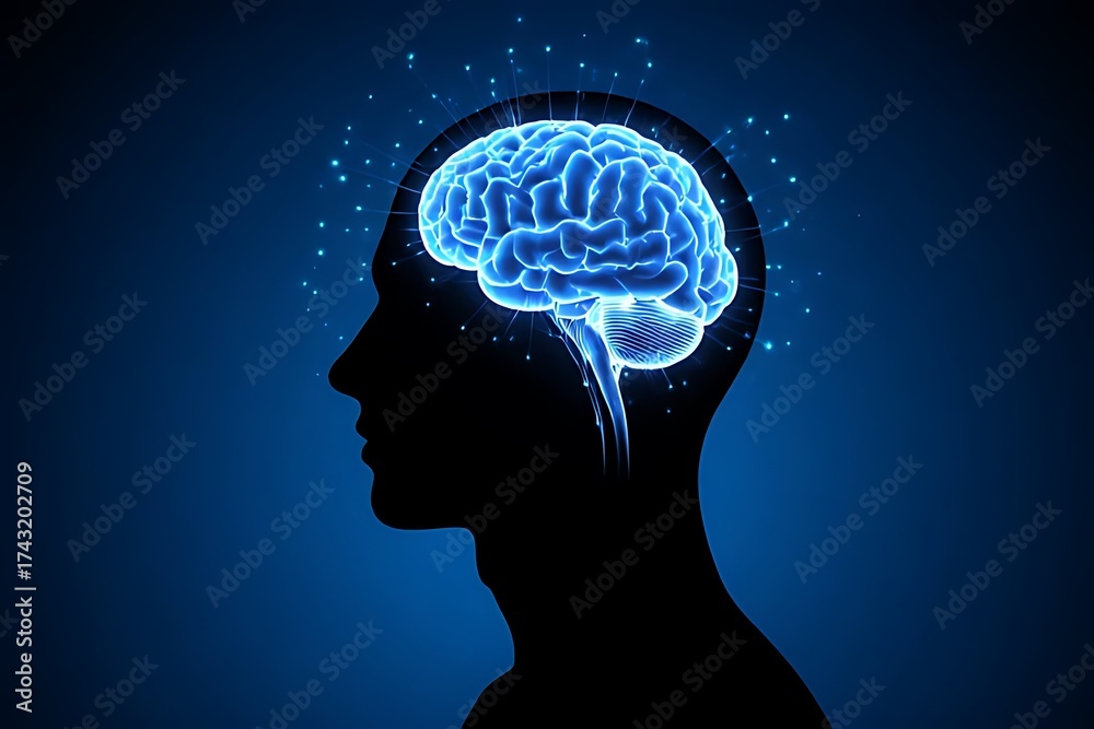 Obraz premium human head with brain