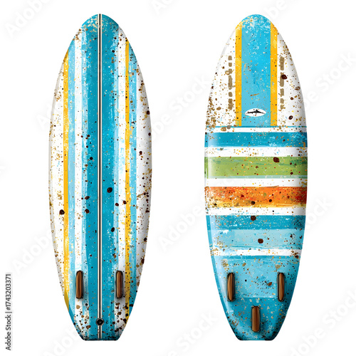 Vintage surfboard design with transparent background vector illustration
