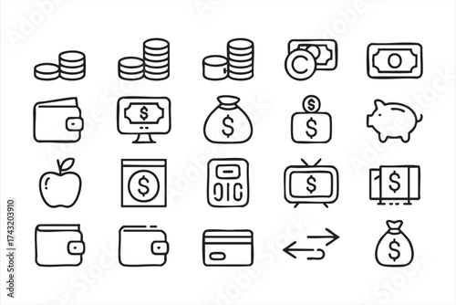 Collection of Financial and Investment Outline Icons