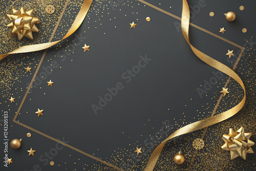 christmas background with golden stars