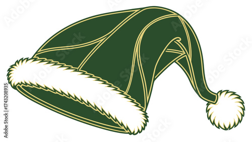 Festive Cap of Celebration: A charming illustration depicts a stylish cap, a symbol of merriment and festivities, its luxurious trim evoking warmth and good cheer.
