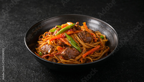 Savory Beef Noodles with Vibrant Vegetables stir fry