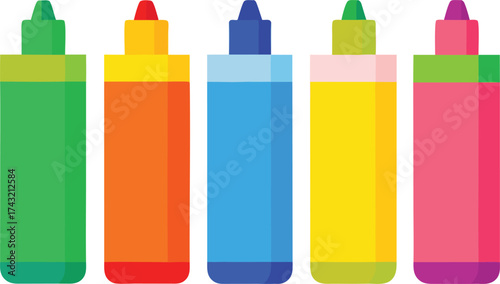 Set of colorful highlighters vector illustration scalable eps graphic for design projects