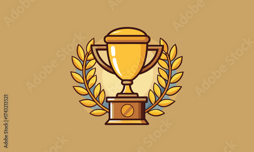 Golden Trophy Cup Illustration