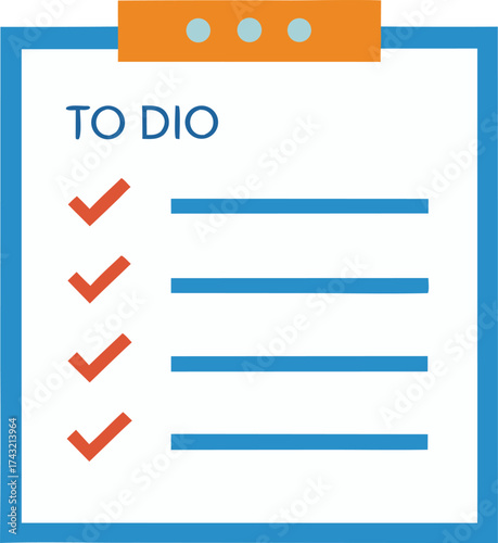 Scalable vector illustration of a to-do list notepad with checkmarks perfect for productivity graphics