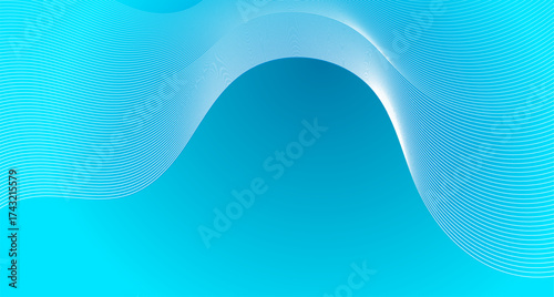 Blue white minimal wavy lines abstract futuristic tech background. Vector digital design