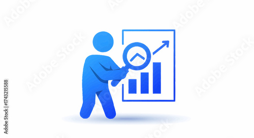 Business professional analyzing market data for strategic growth and financial forecasting using research tools to identify trends and optimize performance