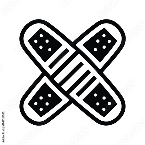 Bandage Outlined In Bold Vector Illustration
