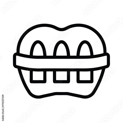 Braces Outlined In Bold Vector Illustration