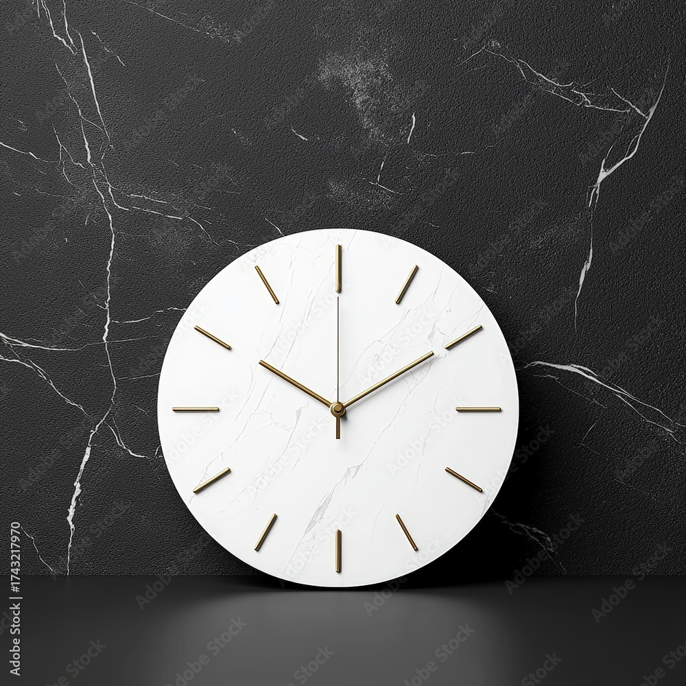 custom made wallpaper toronto digitalA 3D model of a minimalist desk clock on a black background,