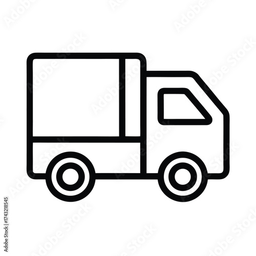 Delivery Truck Outline Vector Illustration