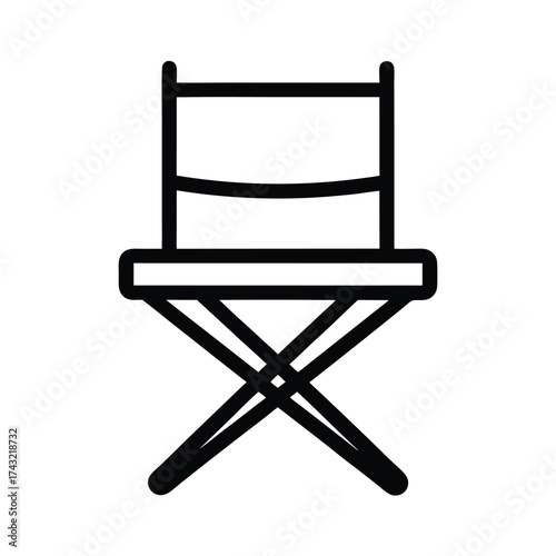Directors Chair Outline Vector Illustration