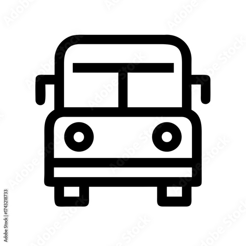 Illustration of a bus in black lines and simple style