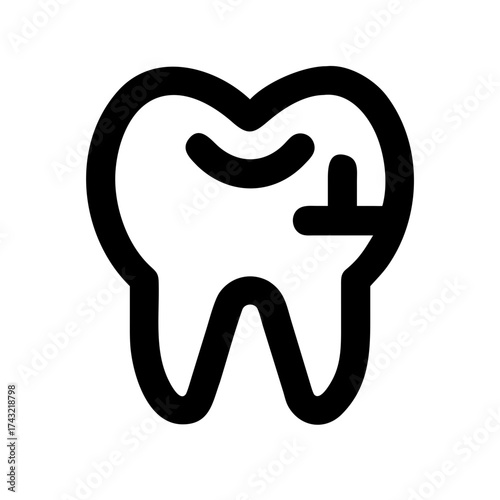 Illustration of a tooth with filling