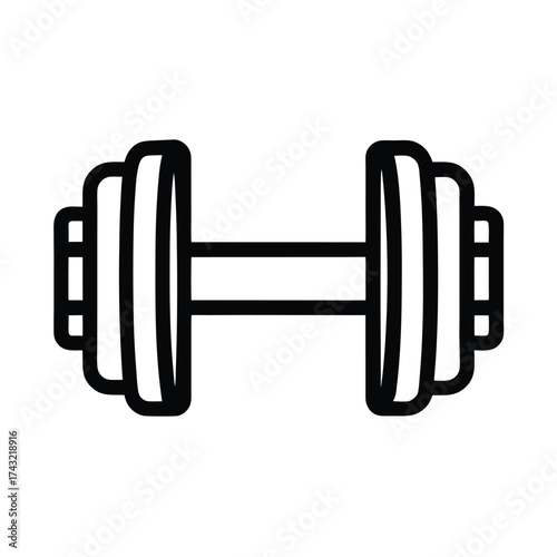 Dumbbell Outlined Icon Vector Illustration