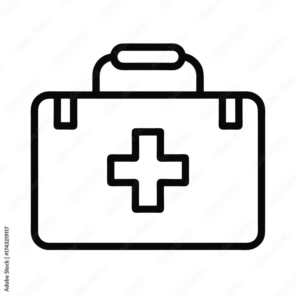 Obraz premium First Aid Kit Outline Vector Illustration
