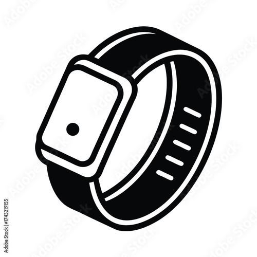 Fitness Tracker Outline Vector Illustration
