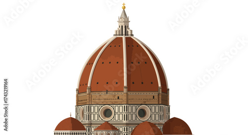Florence Cathedral Dome Illustration Architectural Grandeur in Tuscany, Italy