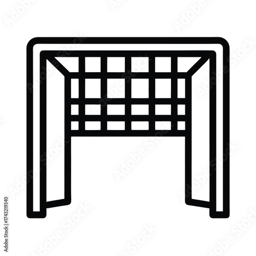 Goal Post Outlined Icon Vector Illustration