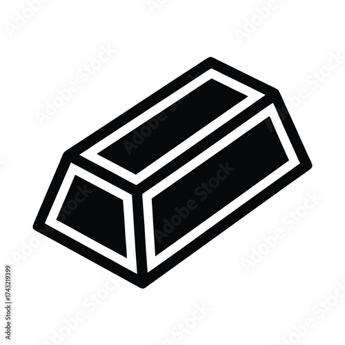 Gold Bar Outline Vector Illustration