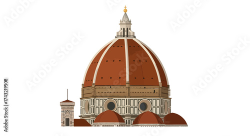 Architectural marvel Illustration of Florence Cathedral's dome