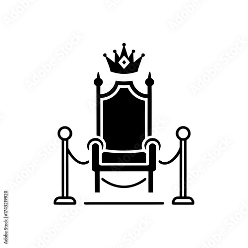 Royal throne with crown above
