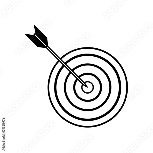 Arrow hitting center of target