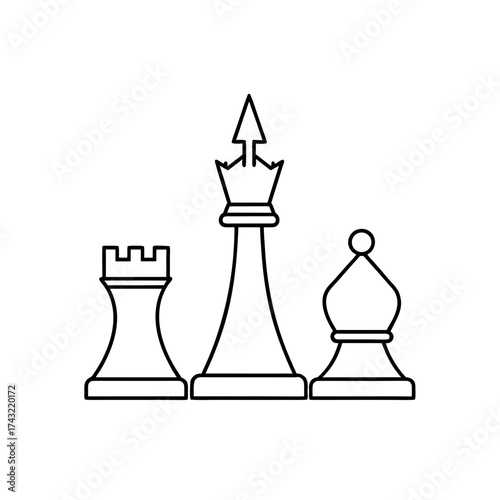 Chess pieces rook king bishop