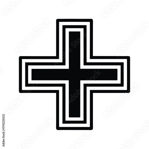 Medical Cross Outline Vector Illustration