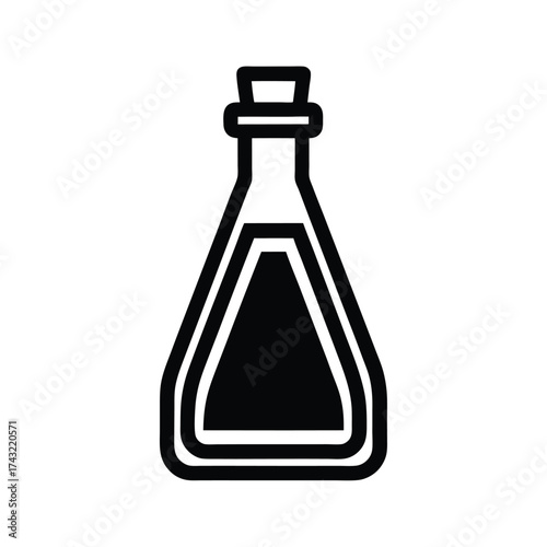 Oil Bottle Outlined Icon Vector Illustration