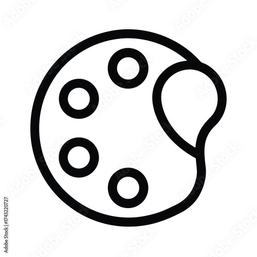 Paint Palette Outline Vector Illustration