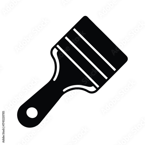 Paintbrush Outlined Icon Vector Illustration