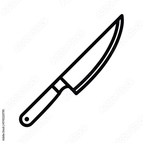 Paring Knife Outline Vector Illustration