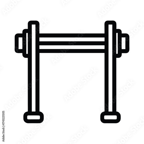 Pull Up Bar Outline Vector Illustration