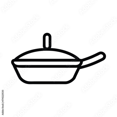 Roasting Pan Outline Vector Illustration