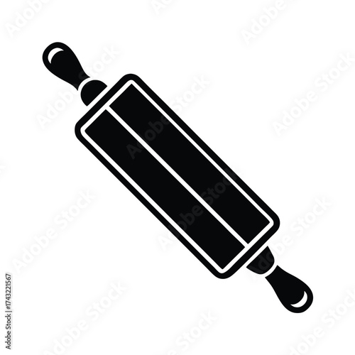 Rolling Pin Outline Vector Illustration