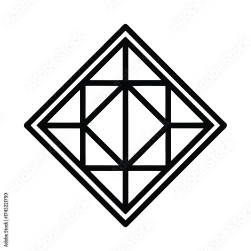 Set Square Outlined Icon Vector Illustration