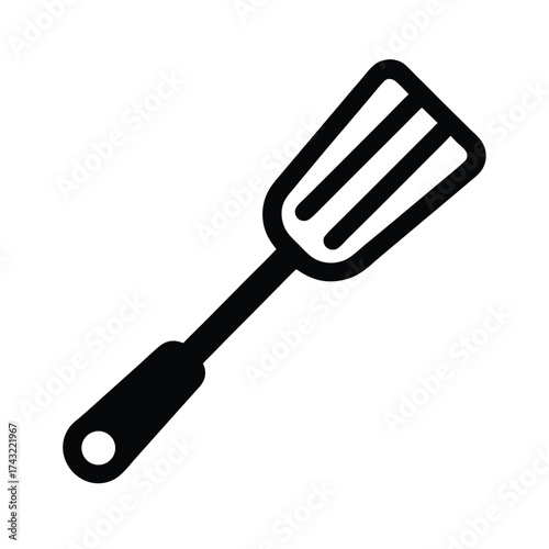 Spatula Outlined In Bold Vector Illustration