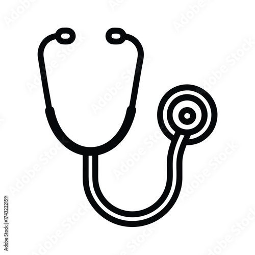Stethoscope Outline Vector Illustration