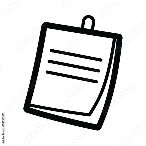 Sticky Note Outline Vector Illustration