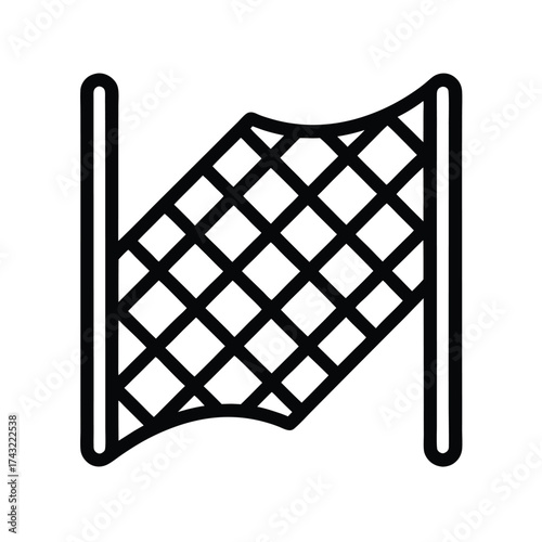 Tennis Net Outlined Icon Vector Illustration