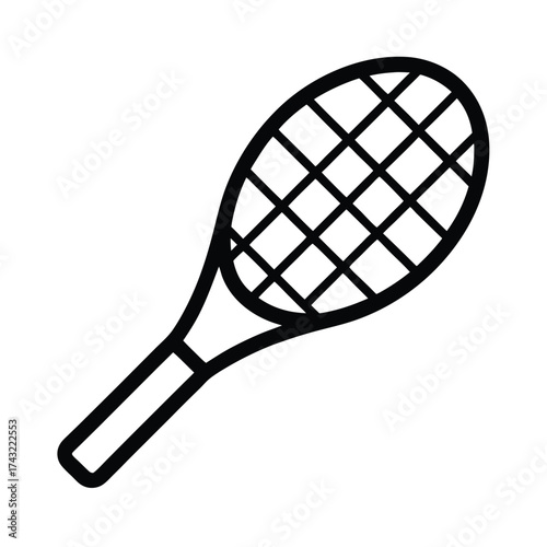 Tennis Racket Outline Vector Illustration