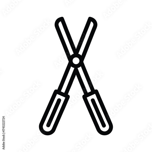 Tongs Outlined In Bold Vector Illustration