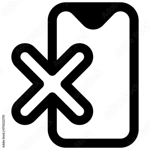 Digital detox. Outlined stroke vector icon with black-filled details.