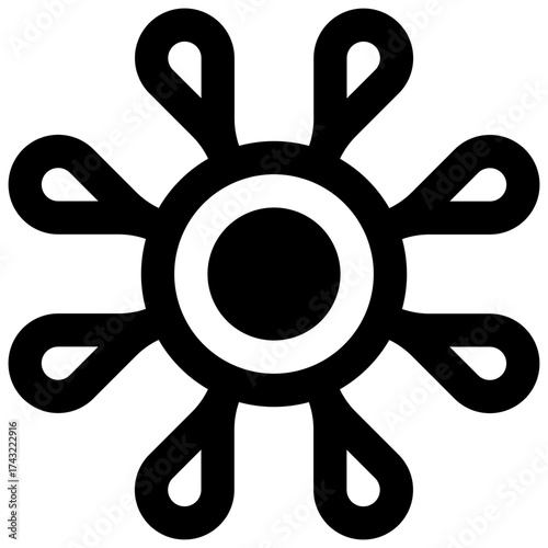 Viral. Outlined stroke vector icon with black-filled details.